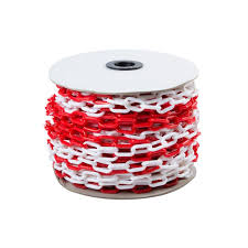 CHAINE EN PLASTIQUE ROUGE BLANC