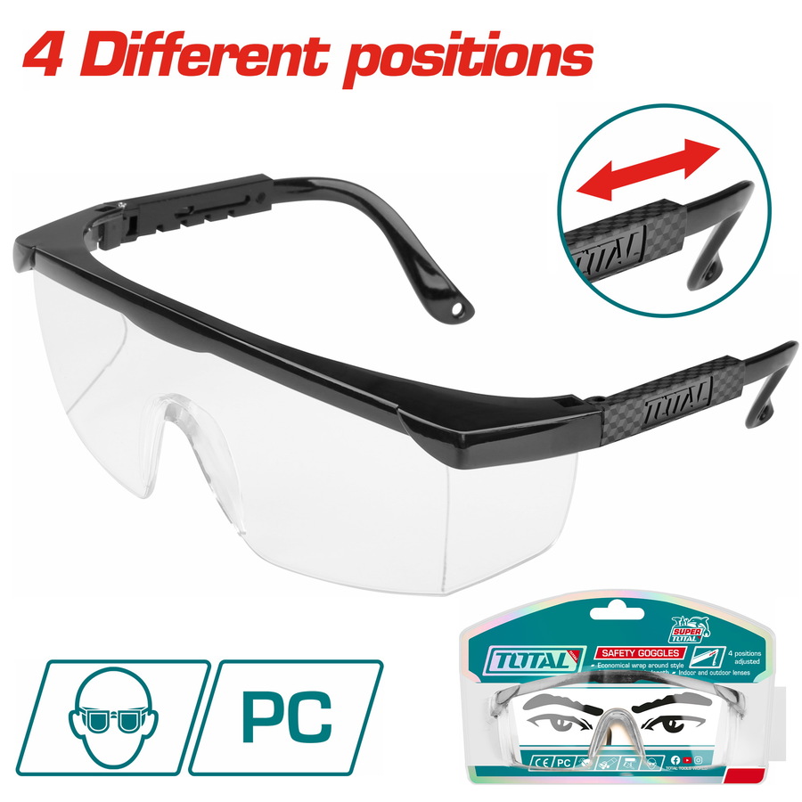LUNETTE DE SECURITE CLAIRE 4 REGLAGES