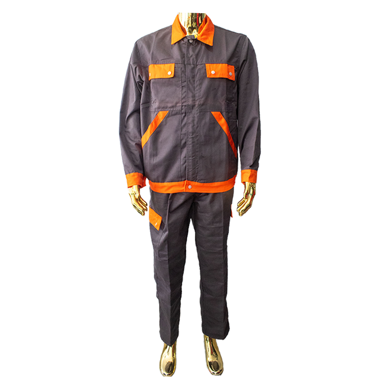 TENUE GRISE AVEC COLLE ET POCHE ORANGE 4XL