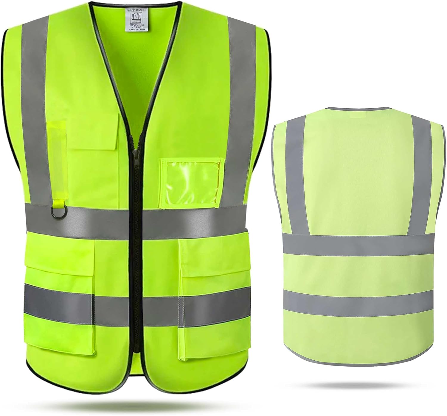 GILET DE SECURITE AVEC POCHE ET FERMETURE VE RT-FLUO T.XL