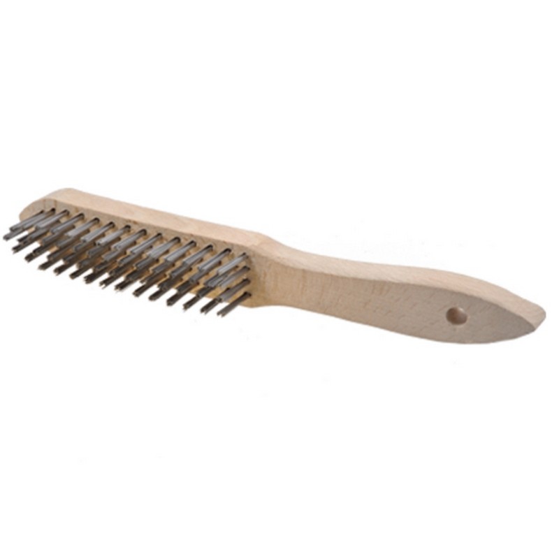 BROSSE METALLIQUE MANCHE EN BOIS