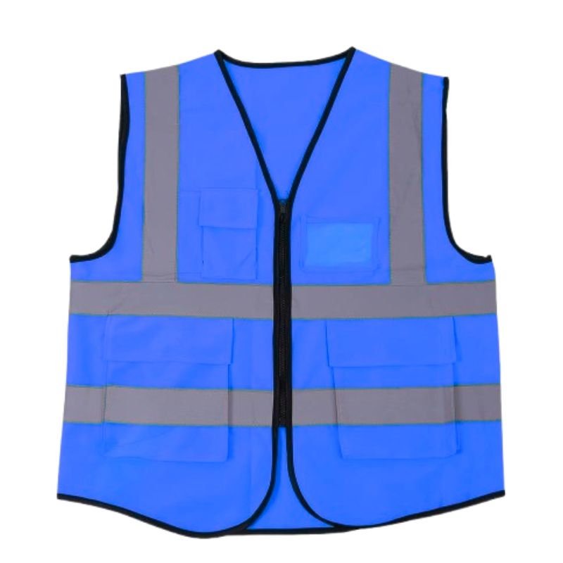 GILET BLEU AVEC POCHE ET FERMETURE